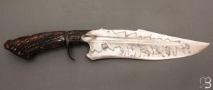  Couteau " Grand Bowie Sub hilt  " de Samuel Lurquin - Cerf sambar
