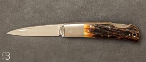 couteau de poche BABY en bois de cerf par Jess Horn