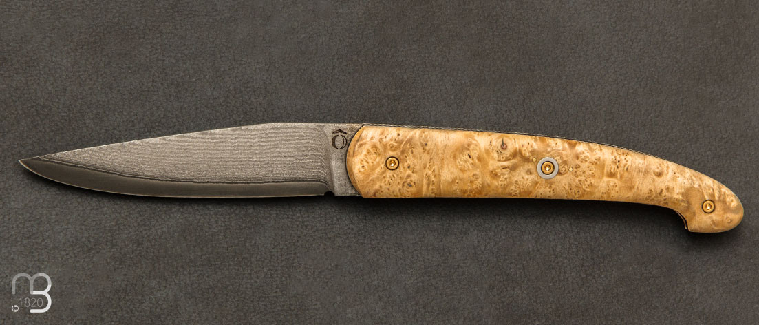 Couteau "Le Passager" de Pierre Thomas - Atelier Odae - Loupe d'érable Negundo stabilisée