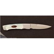 Mother of Pearl interframe Kittiwake folding knife by Scott Sawby