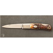 Stag antler LHL pocket knife by Jess Horn