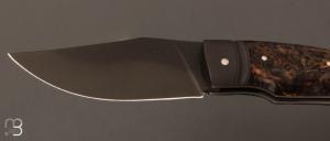  Couteau  " Le 45 " Cran forcé XC100 et bouleau stabilisé par Mickaël Moing