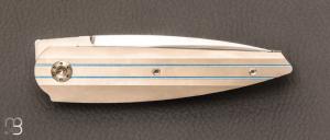    Couteau  "  Liner-lock "  custom par Alexis LeCocq - Titane et RWL-34