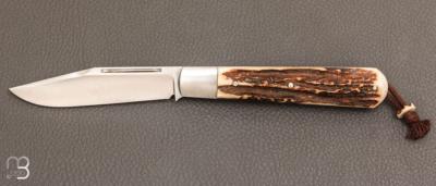 "Barlow Classic " slipjoint custom de Jean Baptiste Leveque - Bois de cerf et XC100