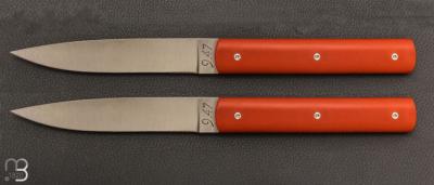  Coffret de 2 couteaux de table 9.47 manche "Terre Battue" par Perceval