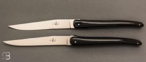  Coffret de 2 couteaux de table Laguiole par J. -M. Wilmotte - Noir brillant