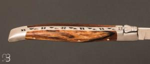   Coffret de 4 couteaux de table LAGUIOLE par Laguiole en Aubrac - Bois d'aubrac et lame damas japonais