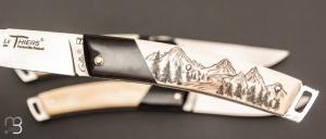 Coffret collection de 3 couteaux "  le Thiers® Scrimshaw " par Fontenille-Pataud