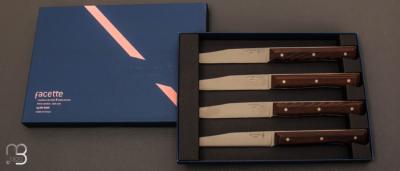 Coffret de 4 couteaux de table Facette Opinel en frêne sombre