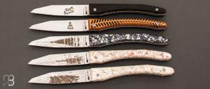 Collection complète 11 couteaux pliants piémontais par Charles Canon