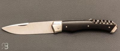   Couteau " 1820 2 pièces " custom par Mathieu Herrero - ébène et lame en 14C28N