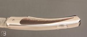   Couteau " 1820 Berthier " interframe par Charles Bennica - Nacre noire et Damasteel
