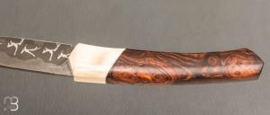    Couteau "1820" par Nicolas Mestrallet - Atelier du couteau de Vaunaveys - Damas "Pégase" et bois de fer