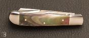 Couteau " 2 lames " custom de Eugene Shadley - Nacre noire et 154CM
