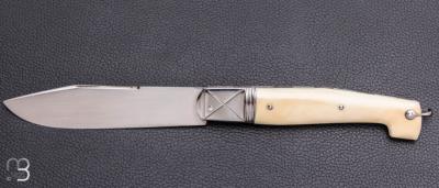   Couteau " Alpin Italien " artisanal de Guillaume Antoniucci - Ivoire de phacochère