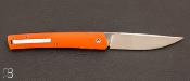 Couteau  "  Basic " G10 orange "pocket clip" de Jean Pierre Martin