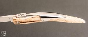   Couteau de poche Bieslois 11 cm Bois de cerf par J. Mongin