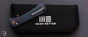   Couteau " Bougie Banter WE24009-1 " WE KNIFE - Blue Titanium et CPM S45VN