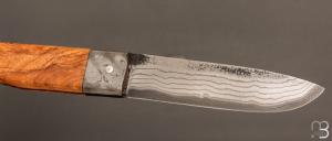  Couteau  "  Le Bugiste " par Frédéric Maschio - Frêne et lame damas japonais