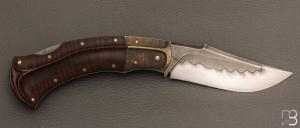 Couteau " Buzzard " pliant custom par Nicolas Weber - Red gidgee
