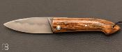 Couteau " Capucin " custom par Alex Dubois - Ivoire de mammouth brun et C130