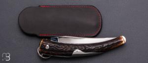    Couteau de chasse Cornillon 14CM Bois de cerf par J. Mongin