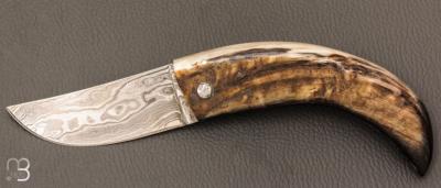 Couteau  " Curni lame damas " par Alexandre Musso