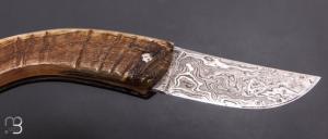   Couteau  "  Curni lame damas " par Alexandre Musso