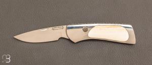 Custom button-lock folding knife by Scott SAWBY