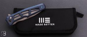  Couteau " Dressytak " par WE KNIFE - Grind Tactical Knives (GTK) Design - Skeletonized Blue Titanium - WE25059B-2