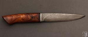 Couteau Droit par Jean Paul Sire - Bois de fer et Damas multi-barreaux