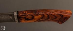 Couteau Droit par Jean Paul Sire - Bois de fer et Damas multi-barreaux