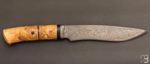   Couteau " Droit  " de Jean Paul Sire - Loupe de buis et Damas