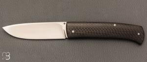    Couteau " Drop " slipjoint  custom par Raphal Durand - Fibre de carbone et RWL-34
