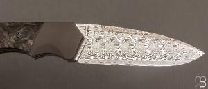    Couteau  "  Duc9  " custom par Nicolas Kowal - Fibre de carbone et la en Damasteel® Aegir