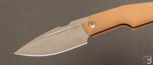 Couteau " Elementak  "  de GTKnives - Thomas Gony - G10 sable et RWL-34 stonewash