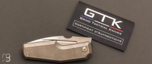Couteau " Elementak Framelock " de GTKnives - Thomas Gony - Titane  texturé et RWL-34