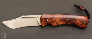 Couteau " Fallout " de collection par Olivier Ouertal - Loupe de palissandre