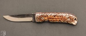 " Fidel " pocket knife stabilized pine cone handle by Citadel Dep Dep