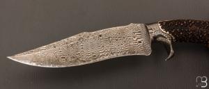   Couteau " Fighter Sub hilt  " de Samuel Lurquin - Damas et cerf sambar