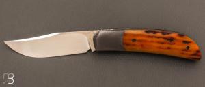 Couteau " Foxy " custom par Maxime Belzunce - Amber Stag et RWL34