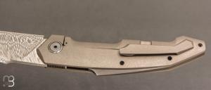  Couteau " Frame-lock " custom par Romain Lopez - Titane et Damasteel