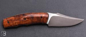   Couteau " Front-flipper custom " par Fabrice Delbart - Forge Celtique - Bois de fer et lame en RWL34