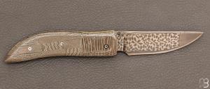  Couteau " Full damas " de poche custom par Johnson, R.B.