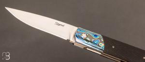 Couteau  "  Gentleman " custom de Stéphane Sagric - Fatcarbon Zircuti et lame en RWL34