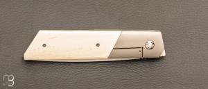   Couteau " Gentleman " custom de Stéphane Sagric - Ivoire de Mammouth et RWL-34