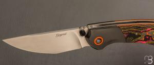   Couteau  "  Ghost " custom de Stéphane Sagric - Fatcarbon / Zirconium et RWL34