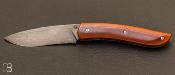 Couteau " Gyr " front flipper custom - Micarta Westinghouse et damas wootz par Tim Bernard