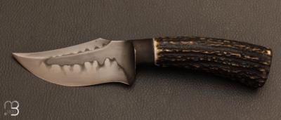 Couteau " Hunter " Semi intégral custom fixe de Samuel Lurquin - Cerf Sambar