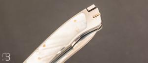 Couteau   "  Interframe  " mother of pearl par Ron Lake